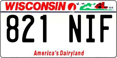 WI license plate 821NIF
