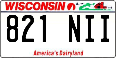 WI license plate 821NII