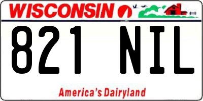 WI license plate 821NIL
