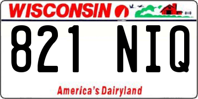 WI license plate 821NIQ