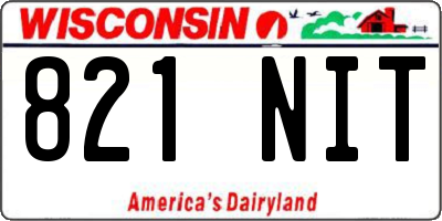 WI license plate 821NIT