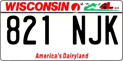 WI license plate 821NJK