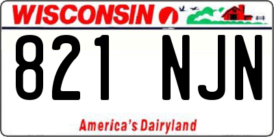 WI license plate 821NJN