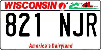 WI license plate 821NJR