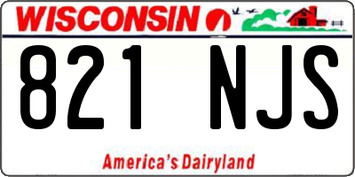 WI license plate 821NJS