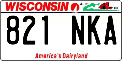 WI license plate 821NKA