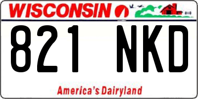 WI license plate 821NKD