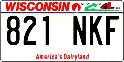 WI license plate 821NKF