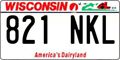 WI license plate 821NKL