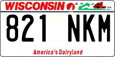 WI license plate 821NKM