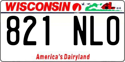 WI license plate 821NLO