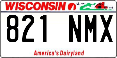 WI license plate 821NMX