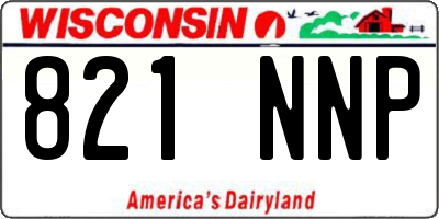 WI license plate 821NNP