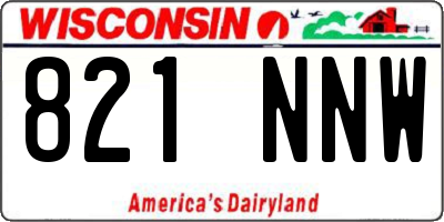 WI license plate 821NNW