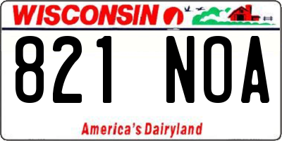 WI license plate 821NOA