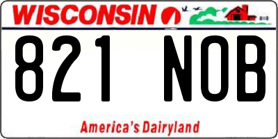 WI license plate 821NOB