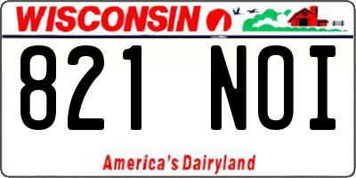 WI license plate 821NOI