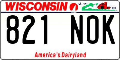 WI license plate 821NOK