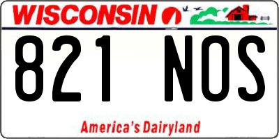 WI license plate 821NOS