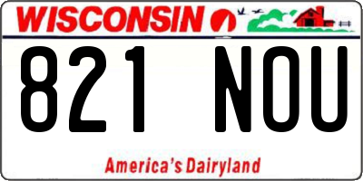 WI license plate 821NOU