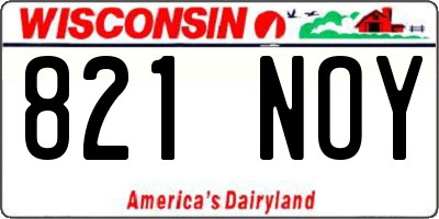 WI license plate 821NOY
