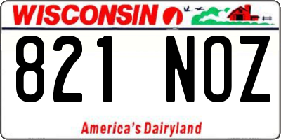 WI license plate 821NOZ
