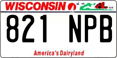 WI license plate 821NPB