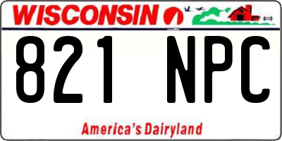 WI license plate 821NPC