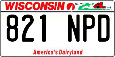 WI license plate 821NPD
