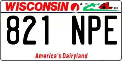 WI license plate 821NPE