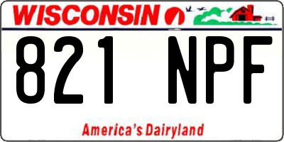 WI license plate 821NPF