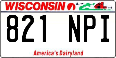 WI license plate 821NPI