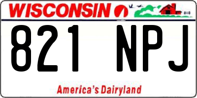 WI license plate 821NPJ