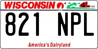 WI license plate 821NPL