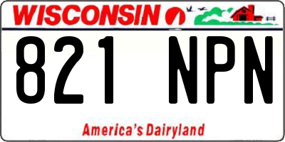 WI license plate 821NPN