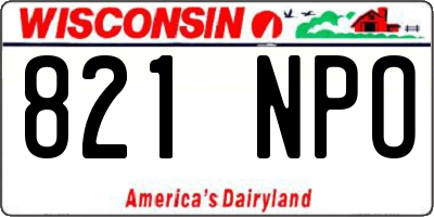WI license plate 821NPO