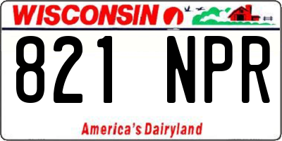WI license plate 821NPR