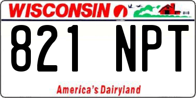 WI license plate 821NPT