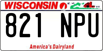 WI license plate 821NPU