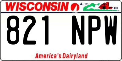 WI license plate 821NPW