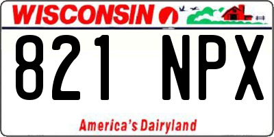 WI license plate 821NPX