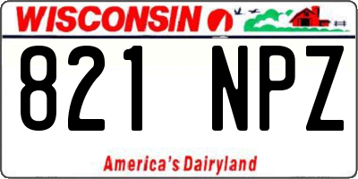 WI license plate 821NPZ