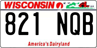 WI license plate 821NQB