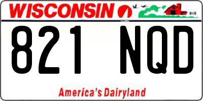 WI license plate 821NQD