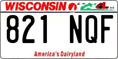 WI license plate 821NQF