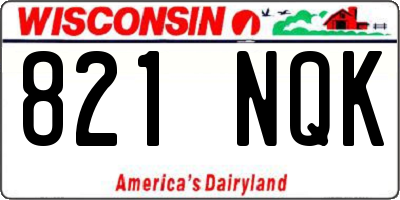WI license plate 821NQK
