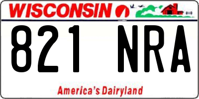 WI license plate 821NRA