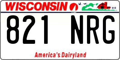 WI license plate 821NRG