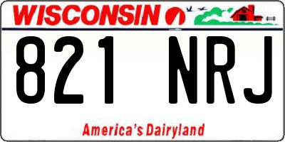 WI license plate 821NRJ