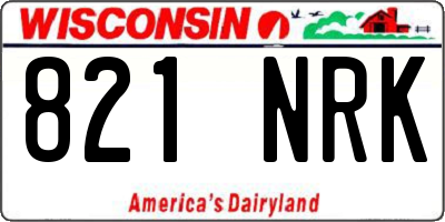 WI license plate 821NRK